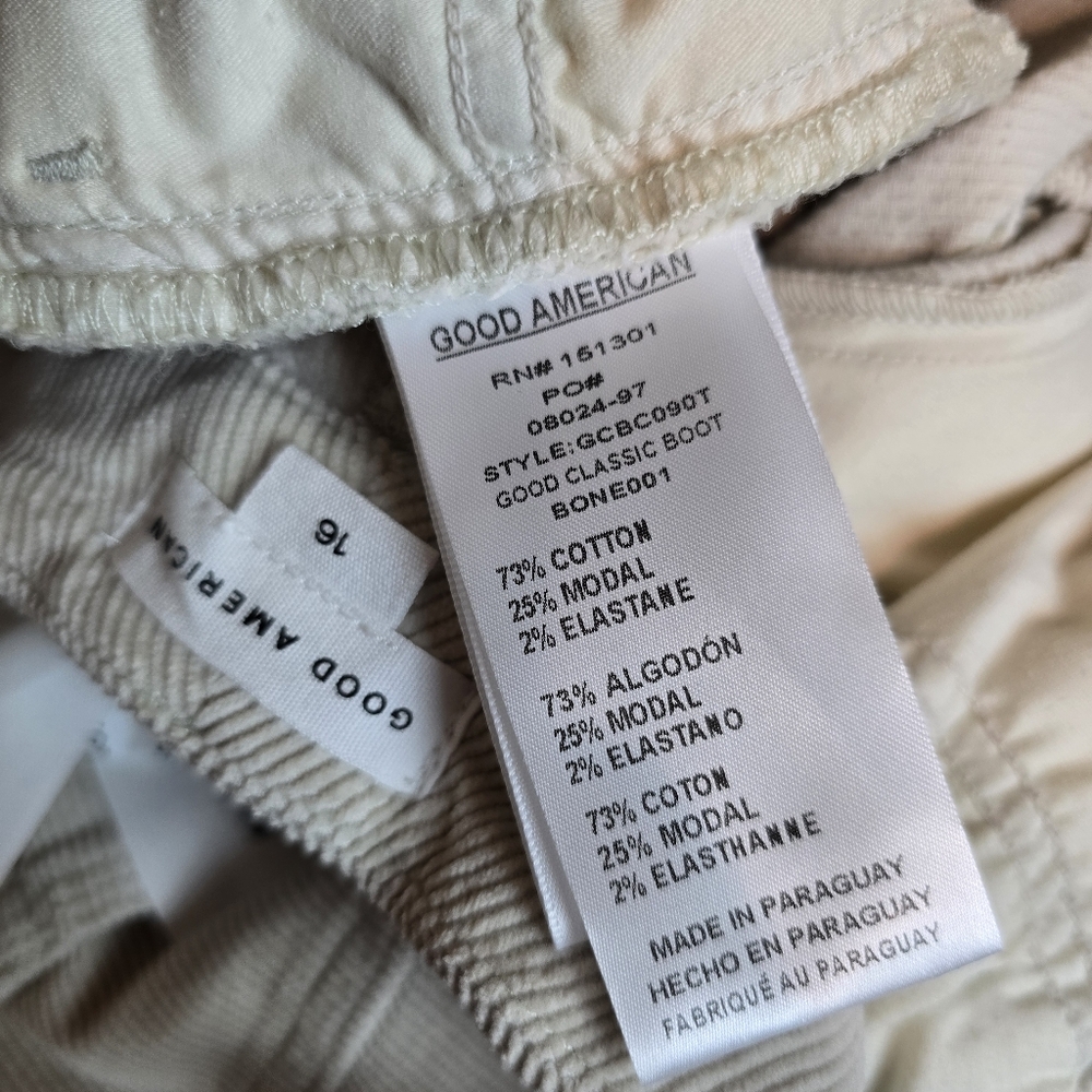 Good American Good Classic Bootcut Corduroy Pants 16×32 - Picture 3 of 16